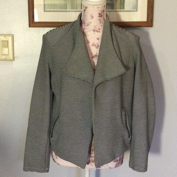 Premise Jackets & Blazers - Premise Black and White Striped Blazer